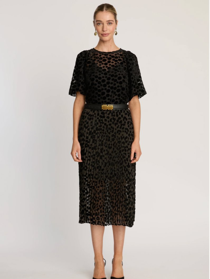 Mia Skirt Flocked Dot Skirts - Midi Caballero 