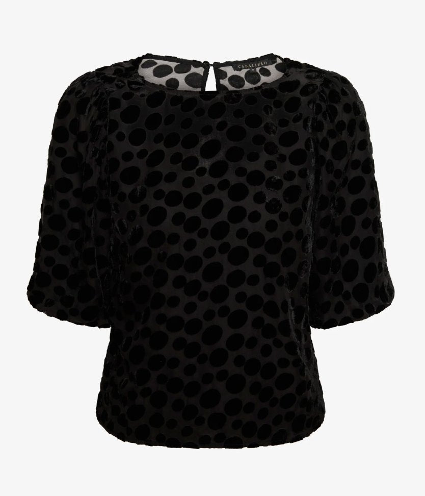 Serah Top Black Dotted Tops - Blouses Caballero 