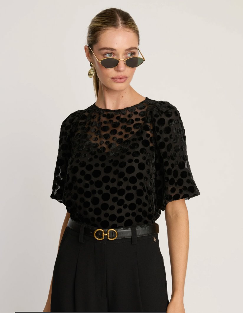 Serah Top Black Dotted Tops - Blouses Caballero 