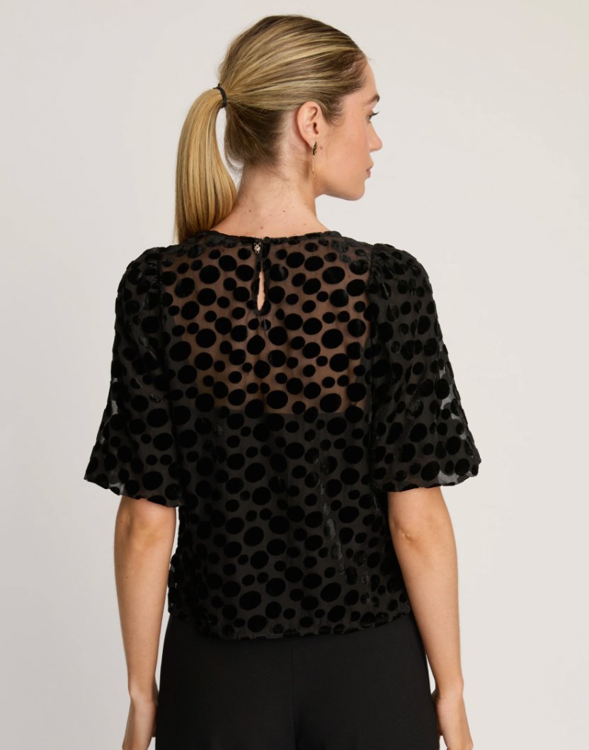 Serah Top Black Dotted Tops - Blouses Caballero 