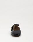 Michaela Mary Jane Flat Black Leather