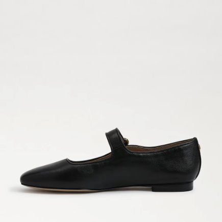 Michaela Mary Jane Flat Black Leather Flats - Ballet Sam Edelman 