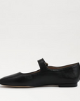 Michaela Mary Jane Flat Black Leather