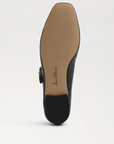 Michaela Mary Jane Flat Black Leather