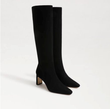 Sylvia Knee High Boot Black Suede Knee High Boots Sam Edelman 