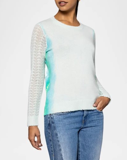 Side By Side Barely Blue Sweater - Crewneck Lisa Todd 