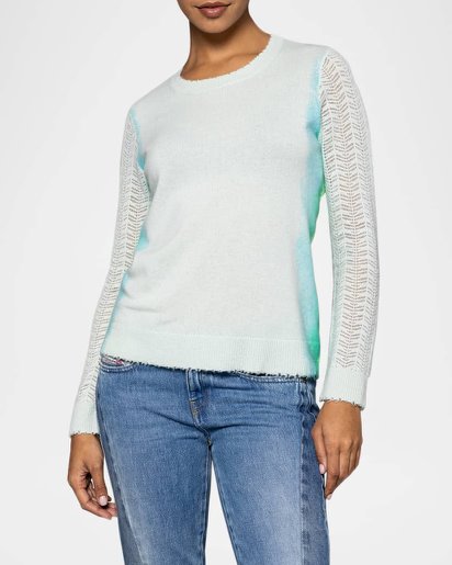 Side By Side Barely Blue Sweater - Crewneck Lisa Todd 