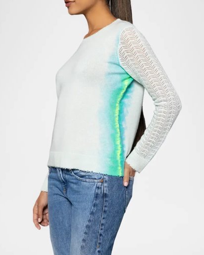 Side By Side Barely Blue Sweater - Crewneck Lisa Todd 