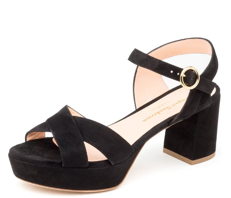 Deidre Black Suede Sandals - Heeled Sandals Rupert Sanderson 