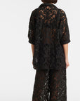 Seashell Eyelet Shirt Black Tops - Button Down Farm Rio 
