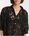Seashell Eyelet Shirt Black Tops - Button Down Farm Rio 