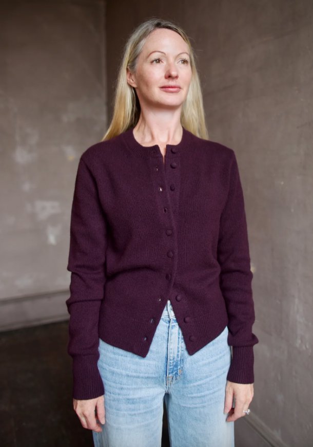 Skyler Cashmere Cardigan Deep Plum Sweater - Cardigans A.L.C 