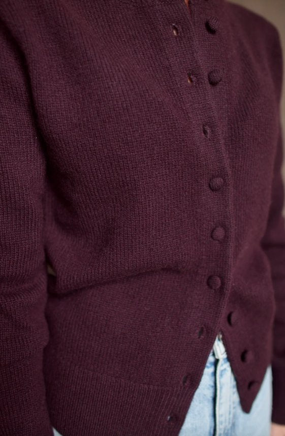 Skyler Cashmere Cardigan Deep Plum Sweater - Cardigans A.L.C 