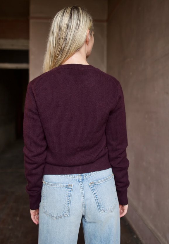 Skyler Cashmere Cardigan Deep Plum Sweater - Cardigans A.L.C 