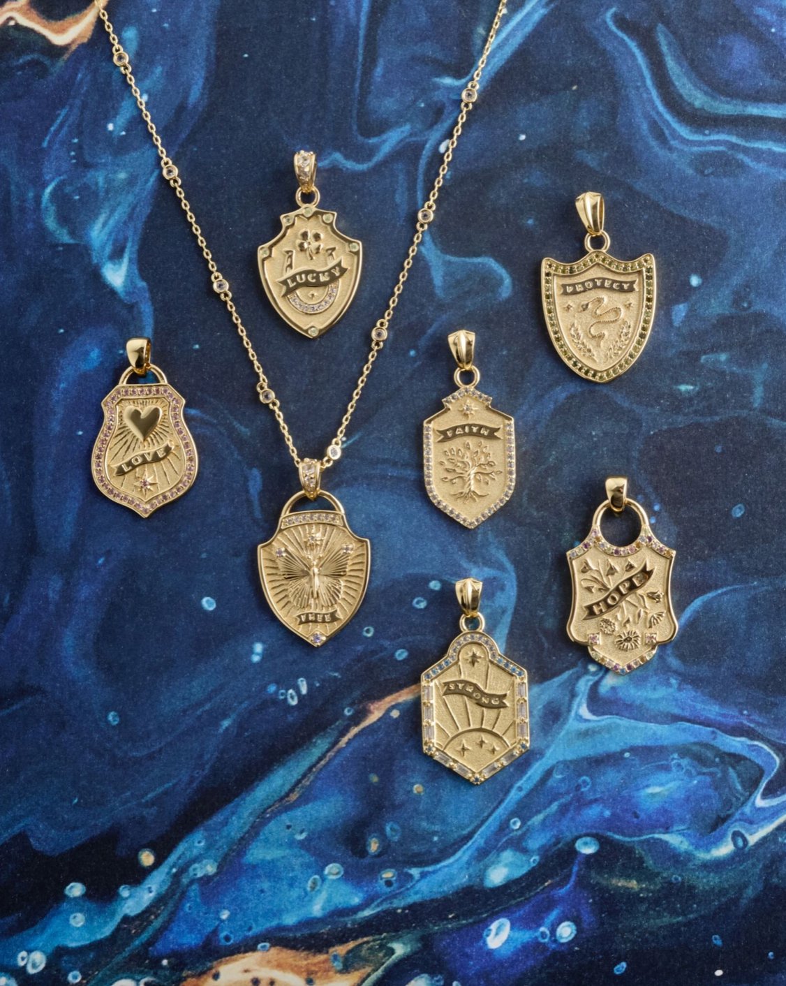 Free Shield Pendant 16-18" Classic Rolo Necklaces Jane Win 