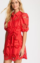 Eloise Dress Eyelet Lace Poppy Red Dresses - Short Caballero 