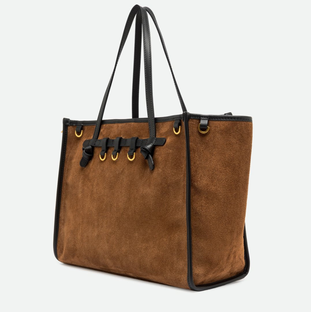 Large Marcella Cognac Suede Tote & Satchel Gianni Chiarini 