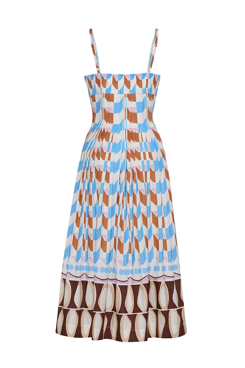 Sea Island Dress Talavera Tile Ivory Dresses - Midi Cara Cara 
