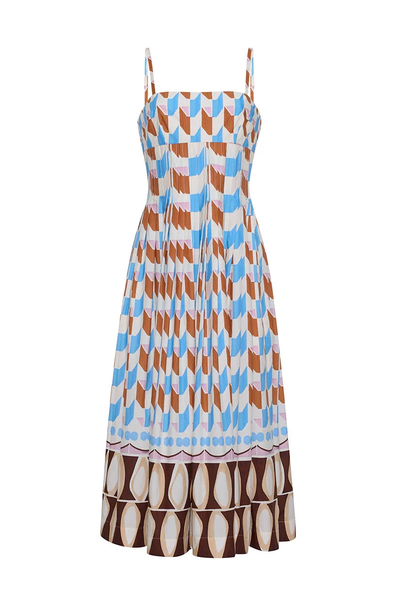 Sea Island Dress Talavera Tile Ivory Dresses - Midi Cara Cara 