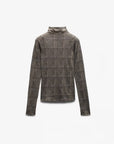 Shawl Plaid Turtleneck Tee Brown Multi Tops - Turtleneck rag & bone 