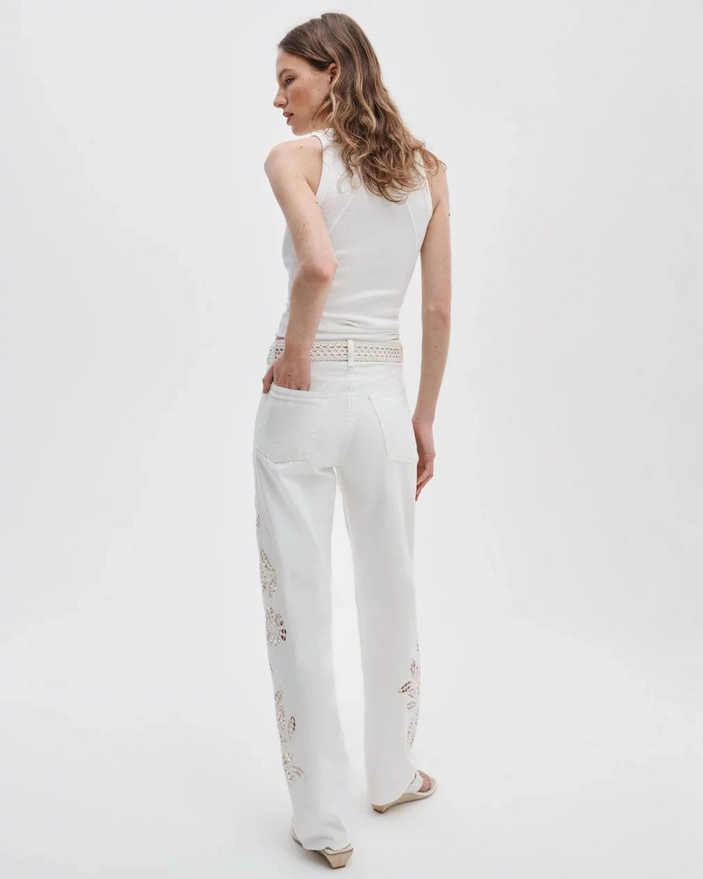 Shea Relaxed Straight Jean White Floral Denim - Straight rag & bone 