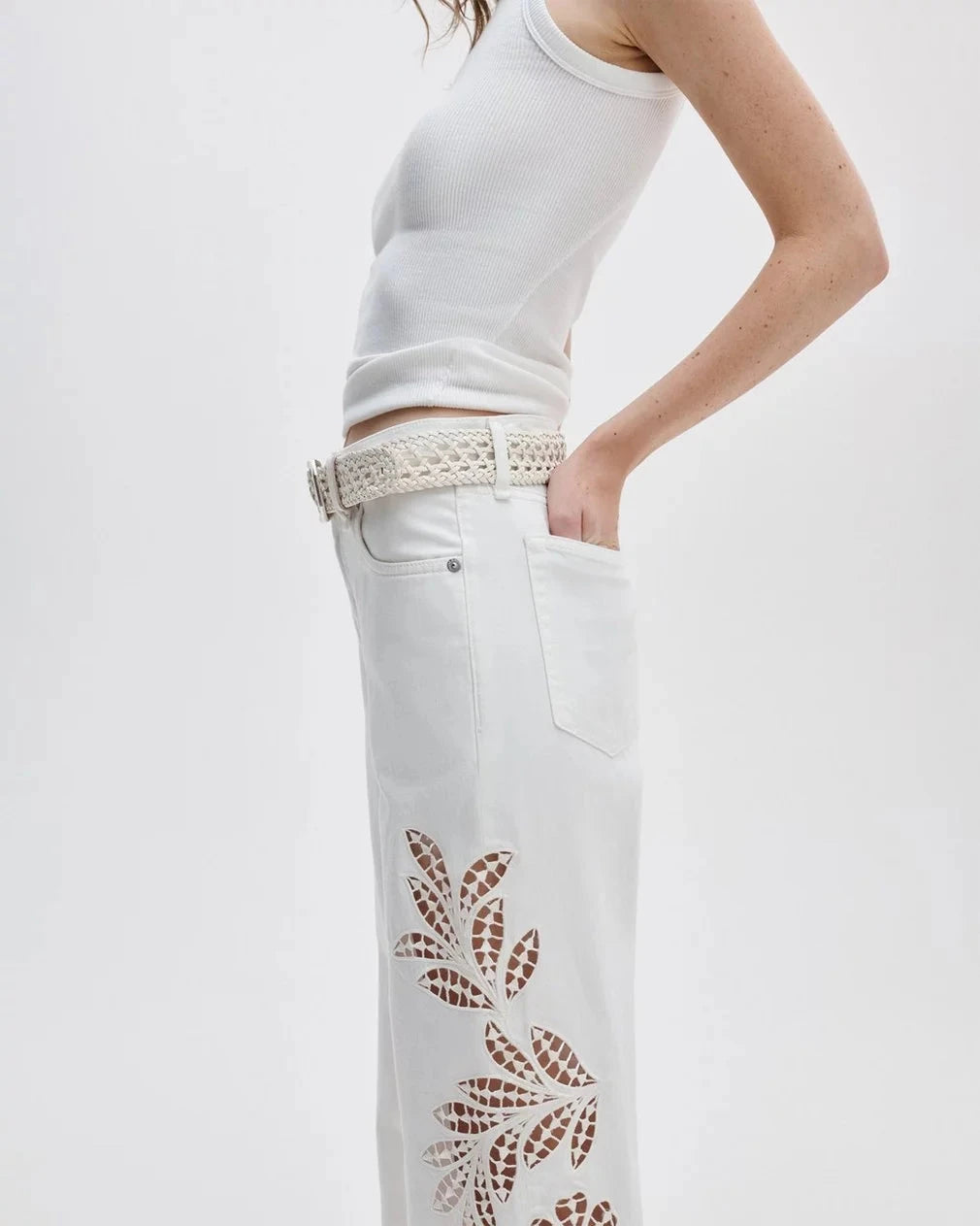Shea Relaxed Straight Jean White Floral Denim - Straight rag & bone 