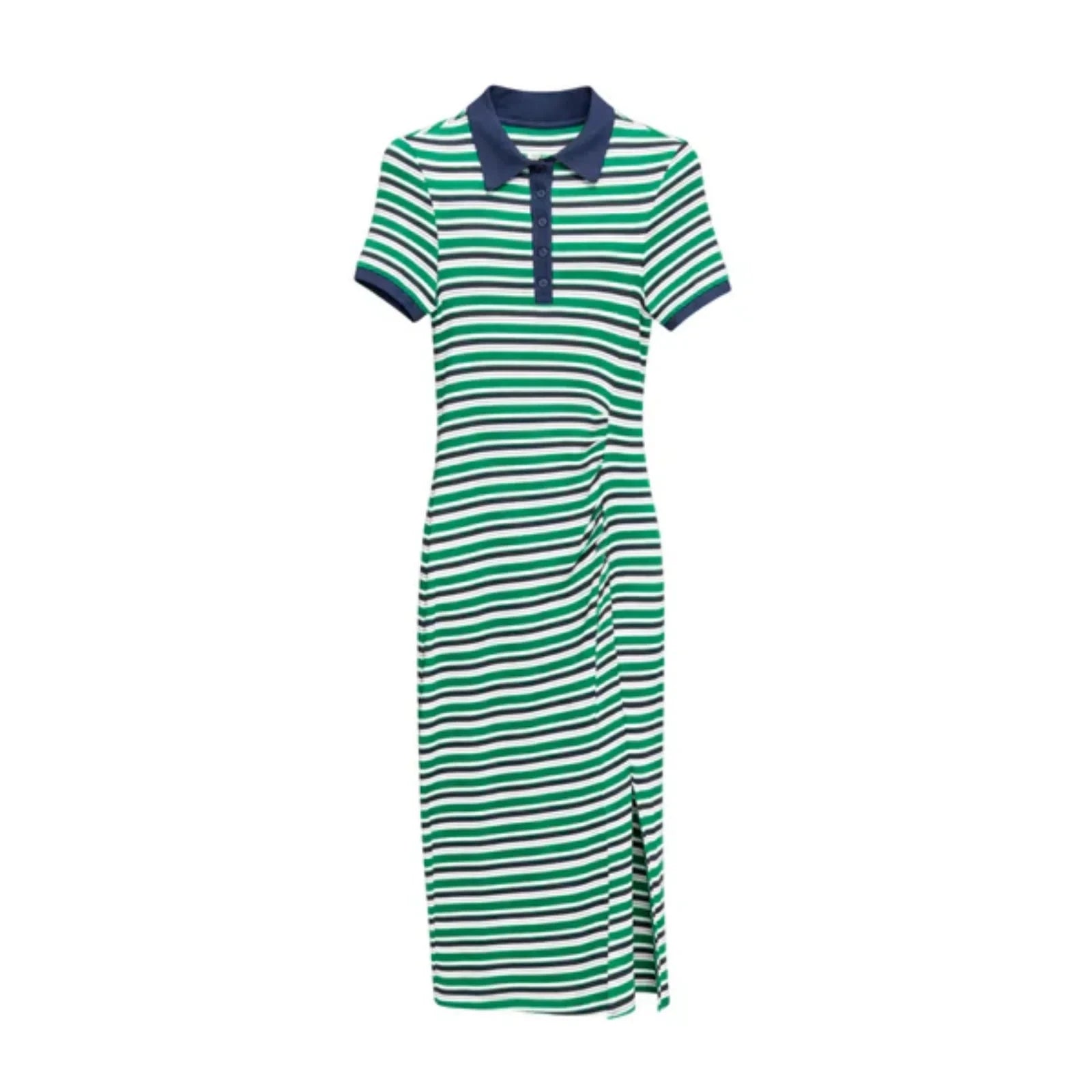 Shelby Knit Polo Midi Dress Kelly Green Stripe Dresses - Midi Simkhai 