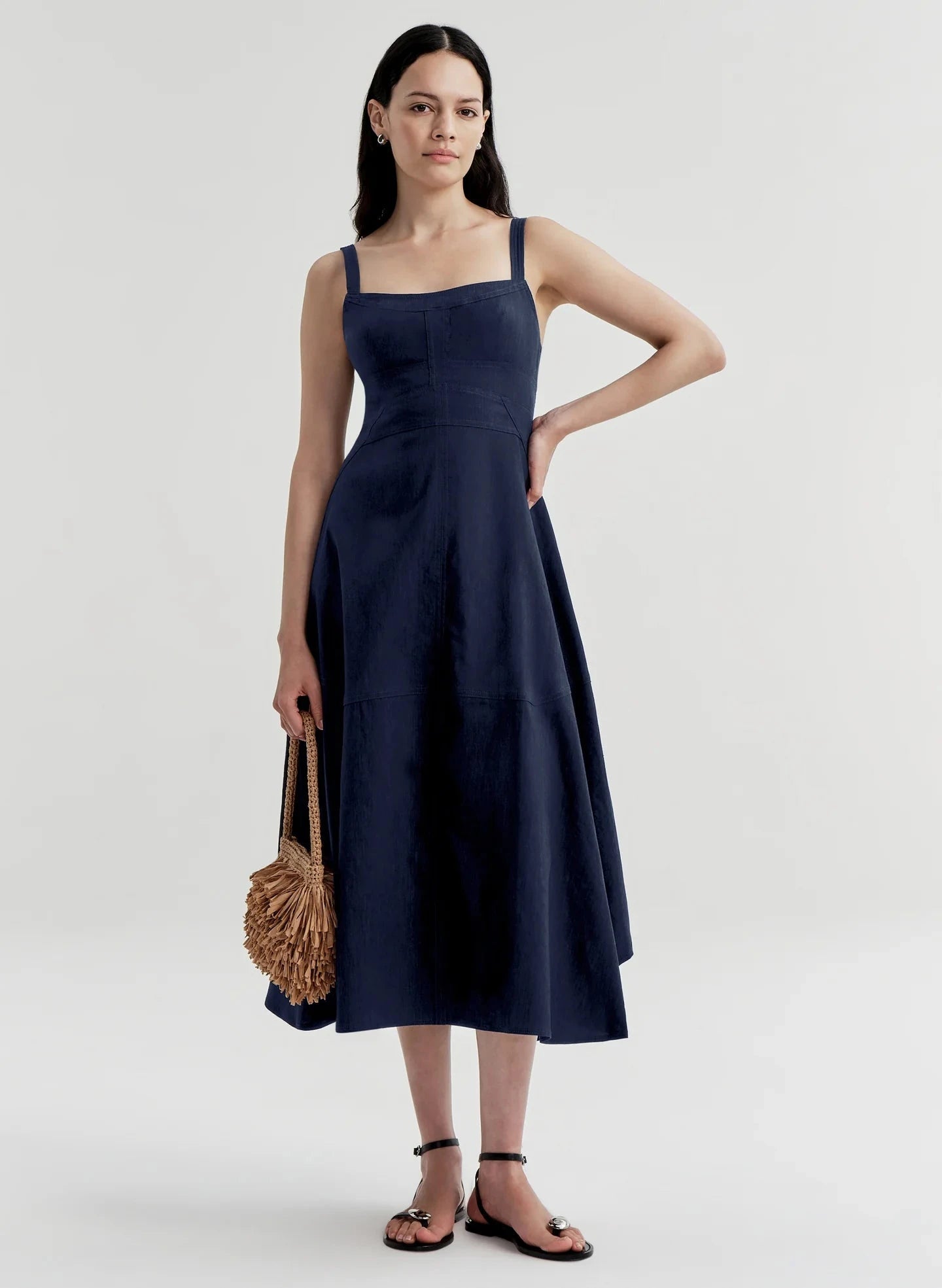 Harlow Dress Navy Dresses - Midi A.L.C 