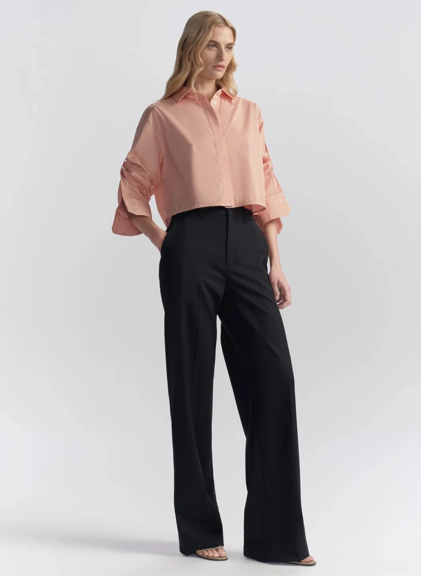 Maude Top Persimmon/White Tops - Button Down A.L.C 