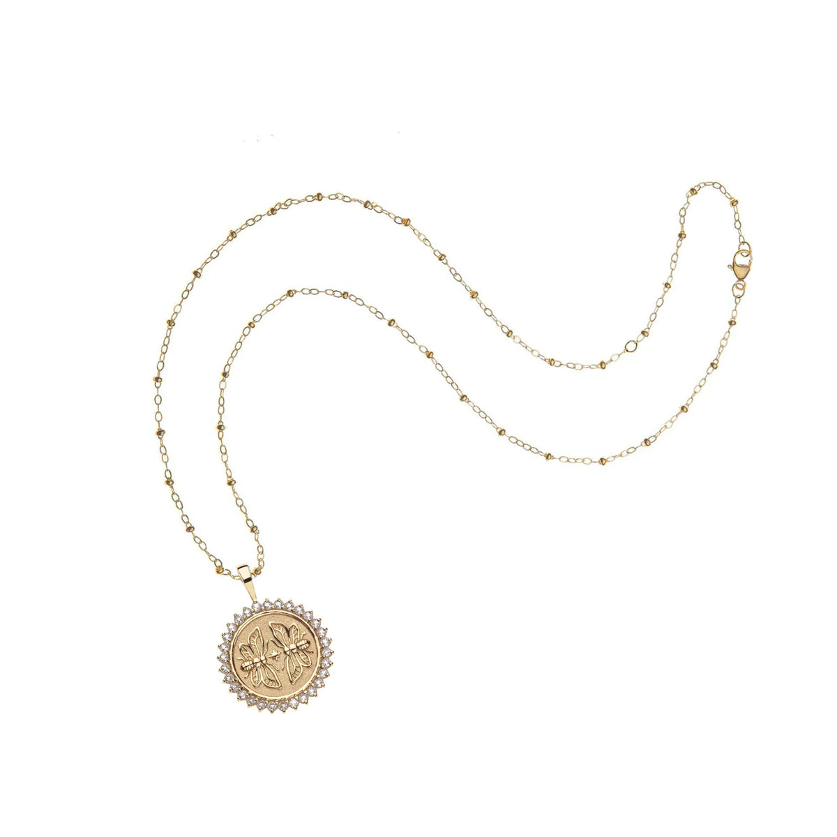 Sisters Forever Petite Embellished Coin Pendant 16-18" Satellite Necklaces Jane Win 