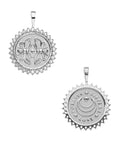 Sisters Forever Petite Embellished Coin Pendant in Silver 16-18" Classic Rolo Necklaces Jane Win 