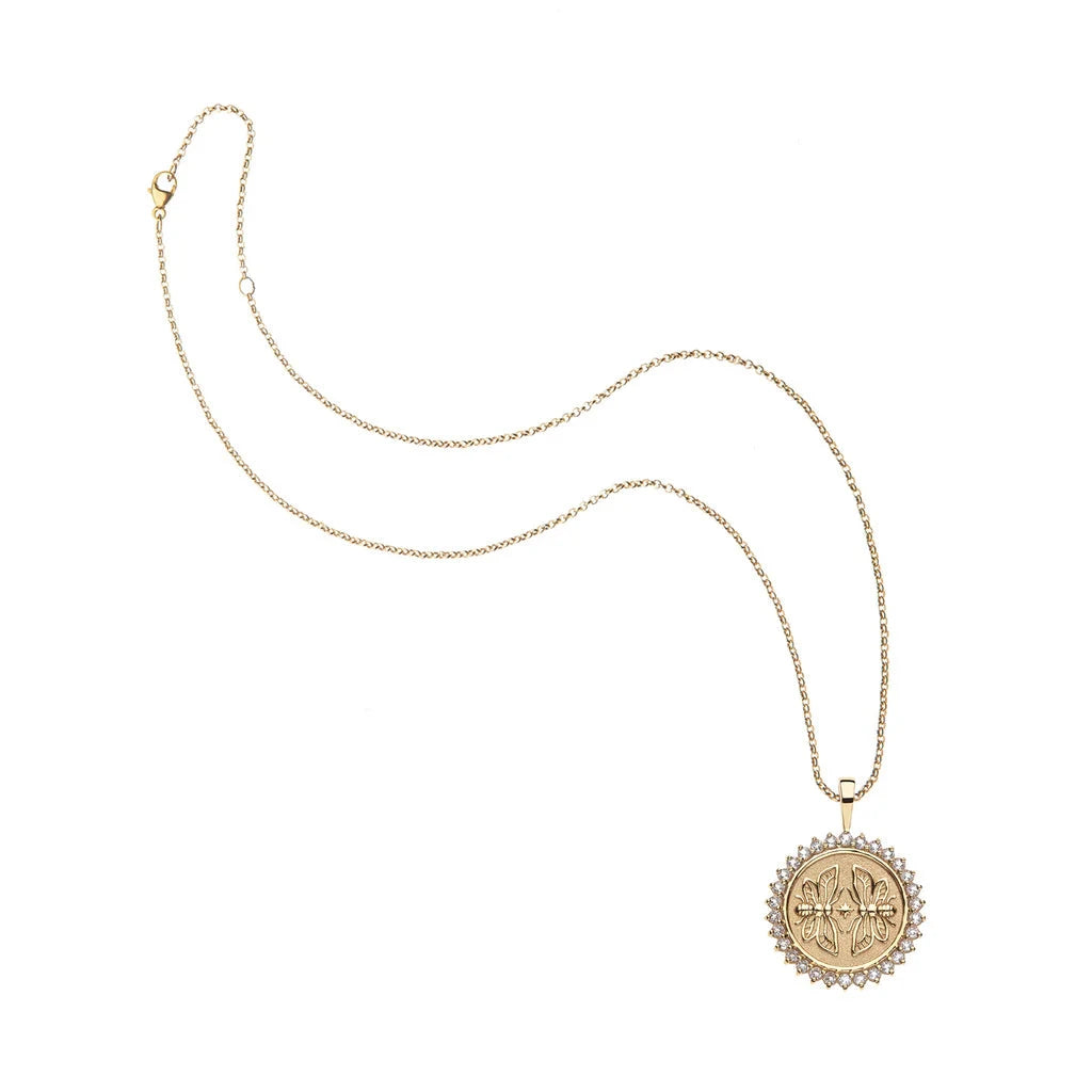Sisters Forever Petite Embellished Coin Pendant 16-18" Classic Rolo Chain Necklaces Jane Win 