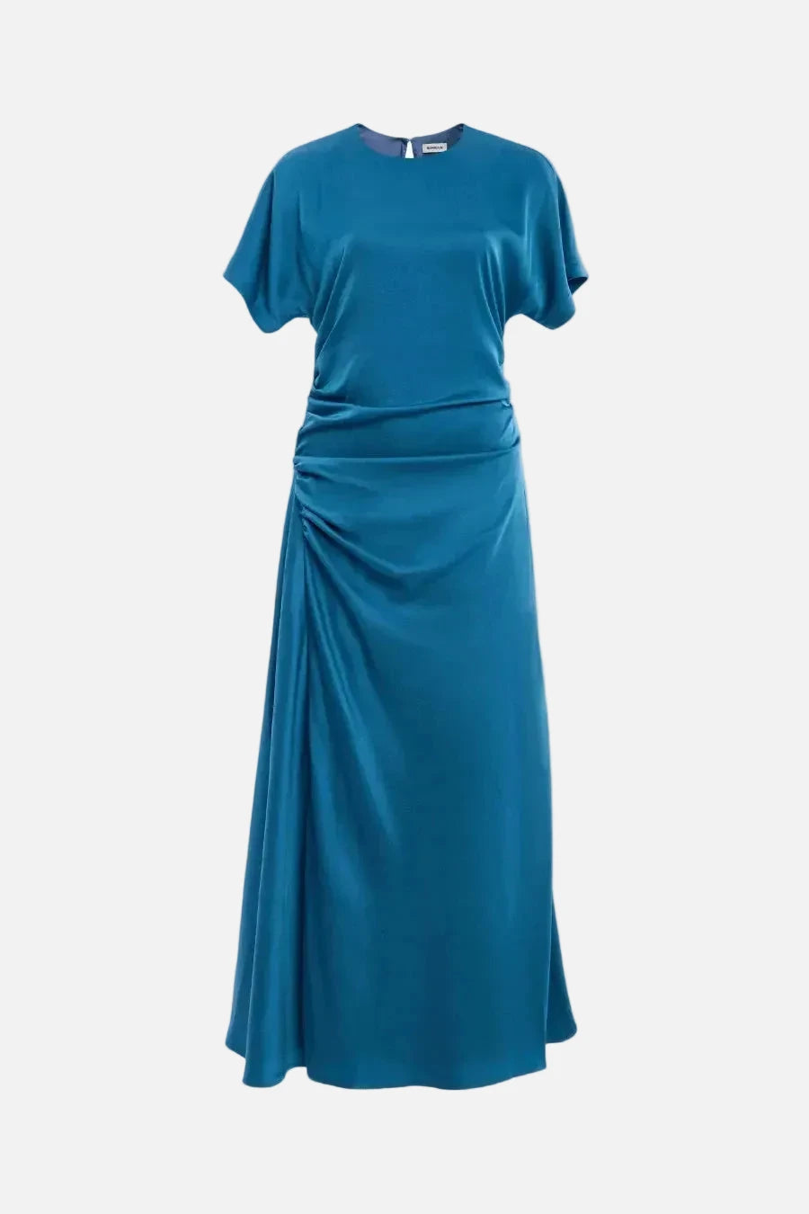 Marabella Satin Draped Midi Dress Washed Indigo Dresses - Midi Simkhai 
