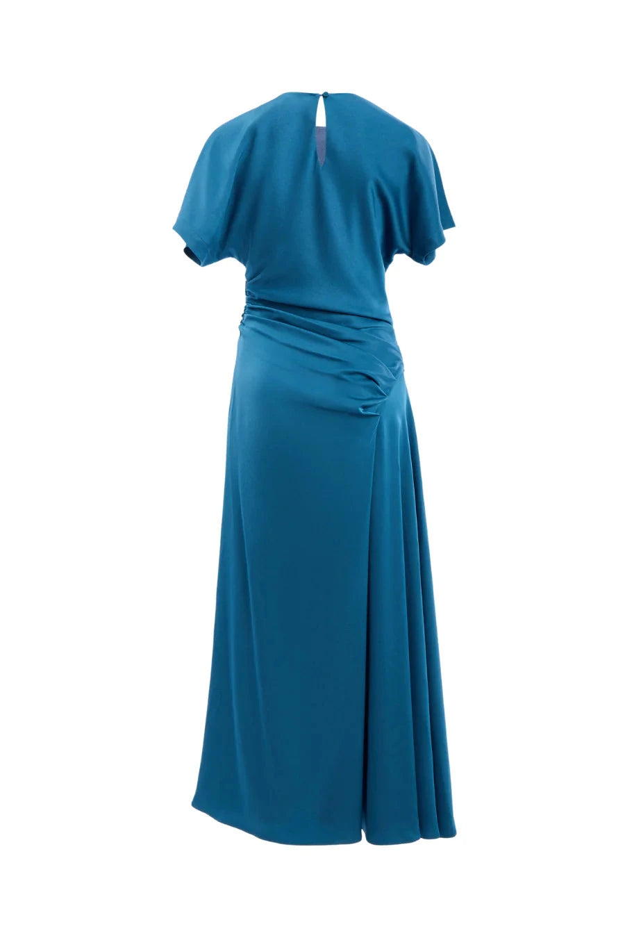 Marabella Satin Draped Midi Dress Washed Indigo Dresses - Midi Simkhai 