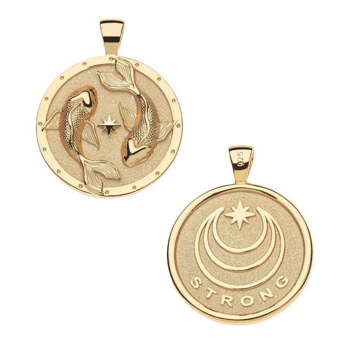 Strong Circling Koi Fish Original Pendant Coin 18" Drawn Link Necklaces Jane Win 