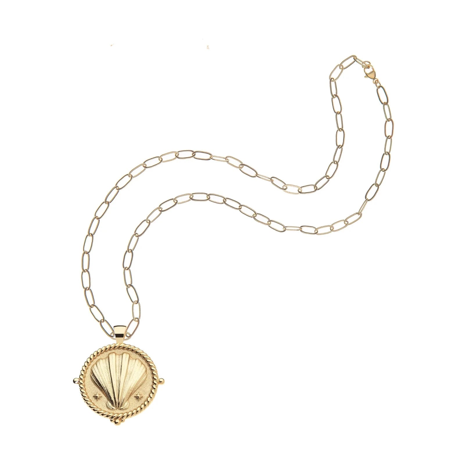 Strong Clamshell Original Pendant 18" Drawn link Necklaces Jane Win 