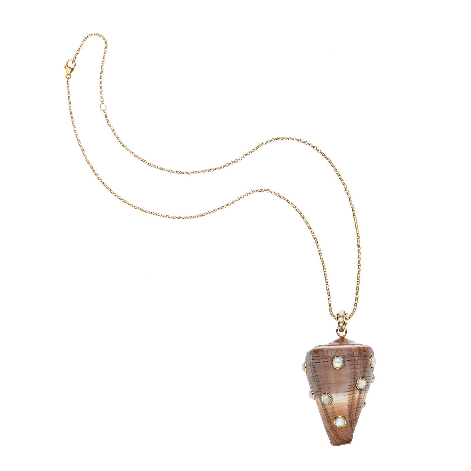 Strong Decked Out Shell Pendant 16-18" Classic Rolo Necklaces Jane Win 