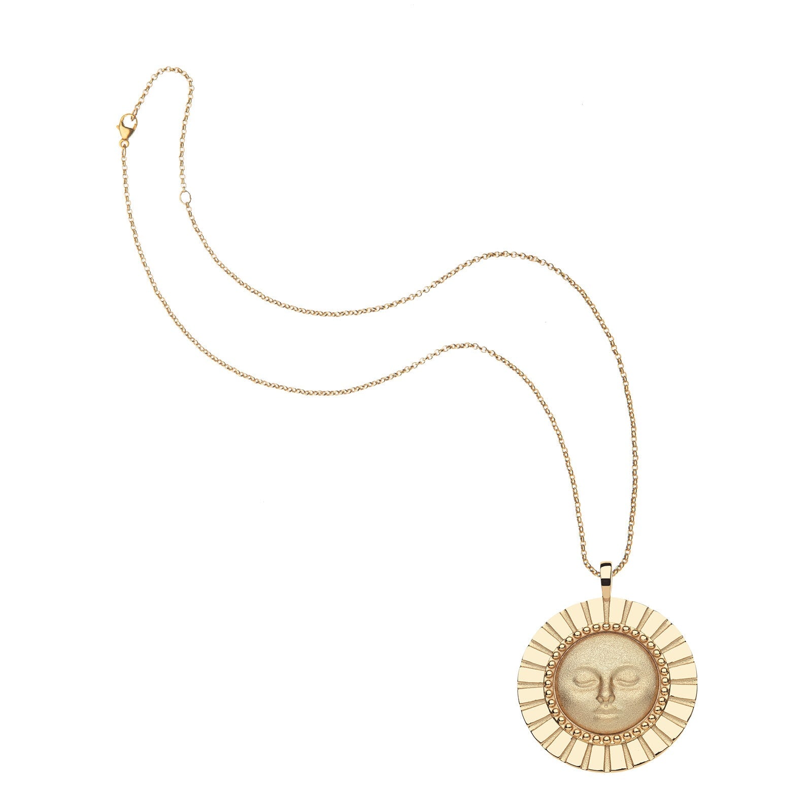 Strong Enduring Sun Jumbo Pendant 16-18" Classic Rolo Necklaces Jane Win 