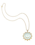 Strong Ever Shining Sun Carved Stone Pendant 16-18" Classic Rolo Necklaces Jane Win 