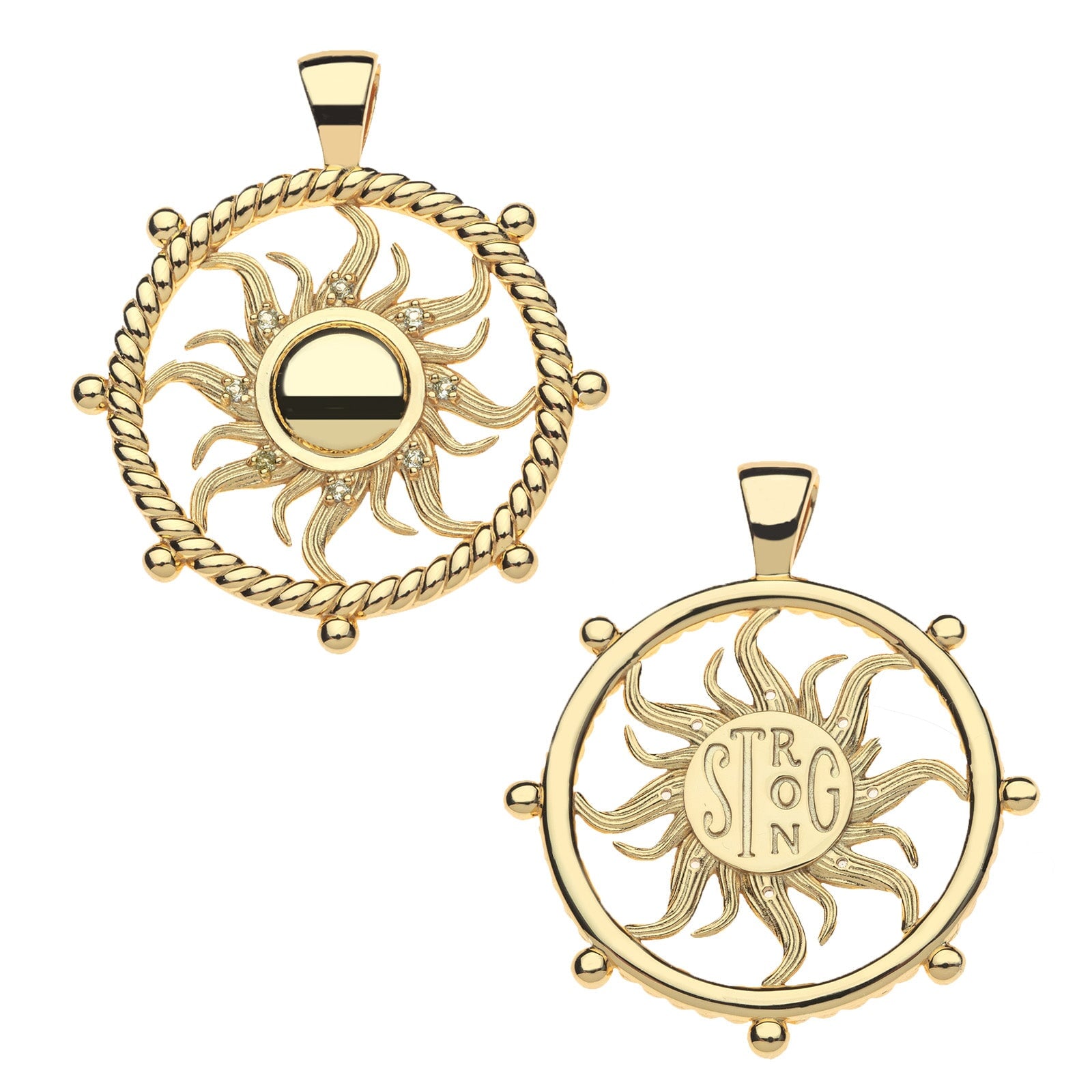 Strong Flaring Sun Cutout Pendant 16-18" Classic Rolo Necklaces Jane Win 