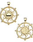Strong Flaring Sun Cutout Pendant 16-18" Classic Rolo Necklaces Jane Win 