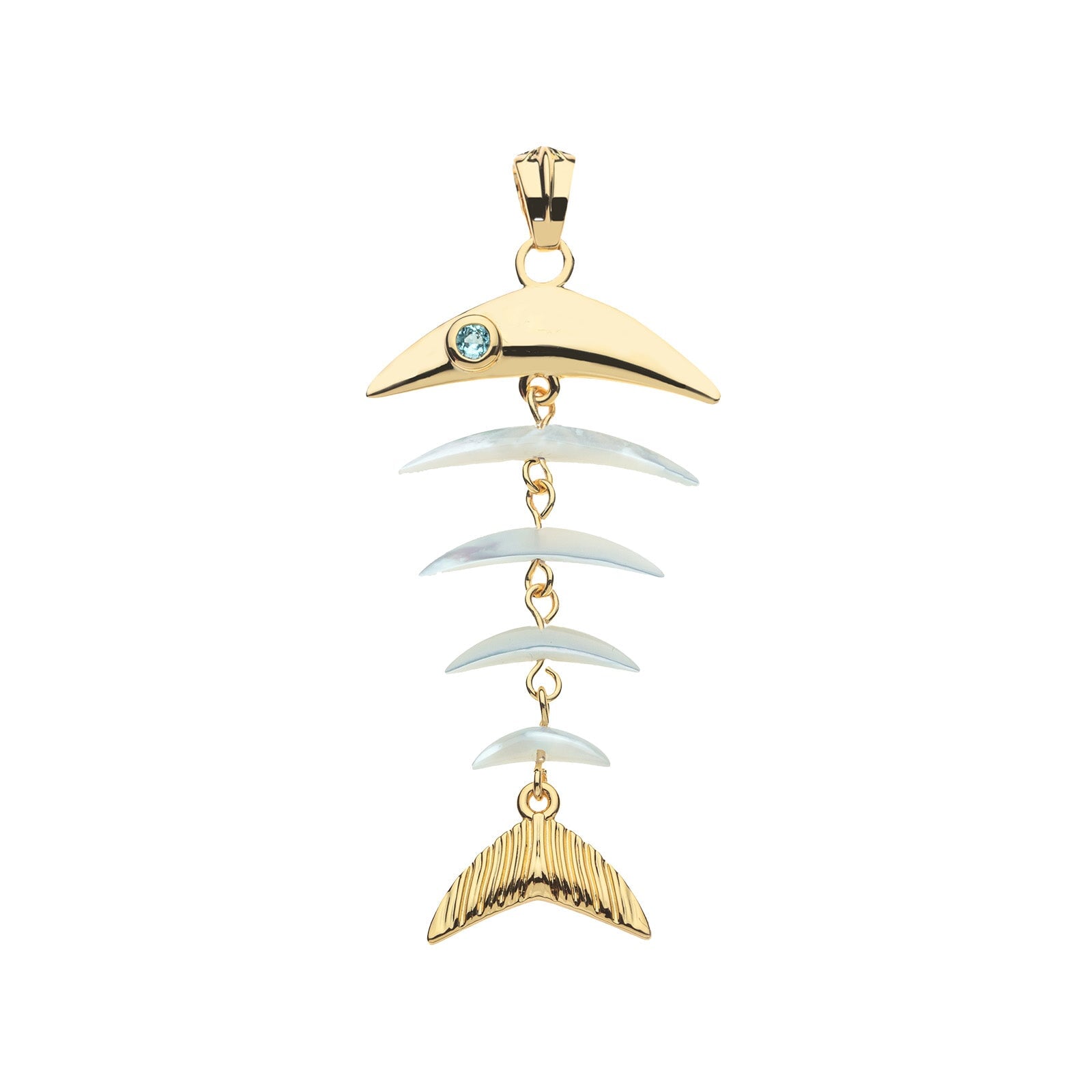 Strong Mother of Pearl Fishbone Pendant 18-20" Delicate Adjustable Chain Necklaces Jane Win 