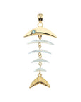 Strong Mother of Pearl Fishbone Pendant 18-20" Delicate Adjustable Chain Necklaces Jane Win 