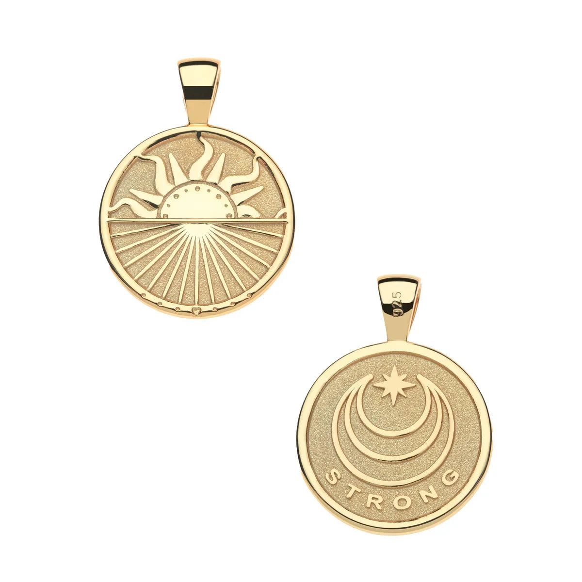 Strong Over the Horizon Small Coin Pendant 16-18" Classic Rolo Necklaces Jane Win 