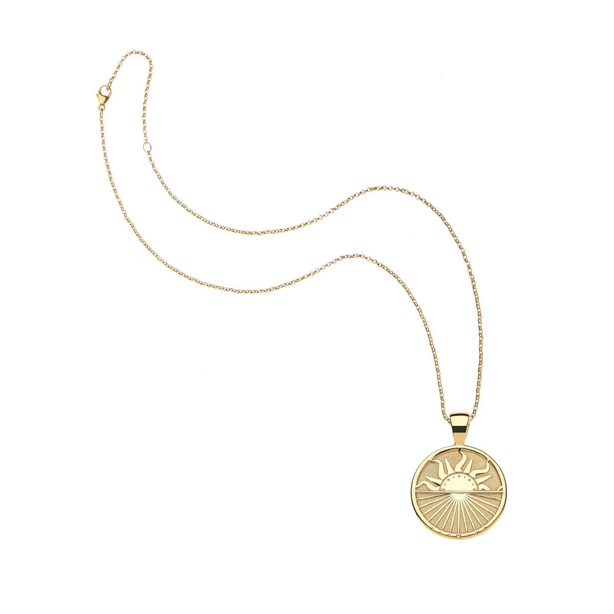 Strong Over the Horizon Small Coin Pendant 16-18" Classic Rolo Necklaces Jane Win 