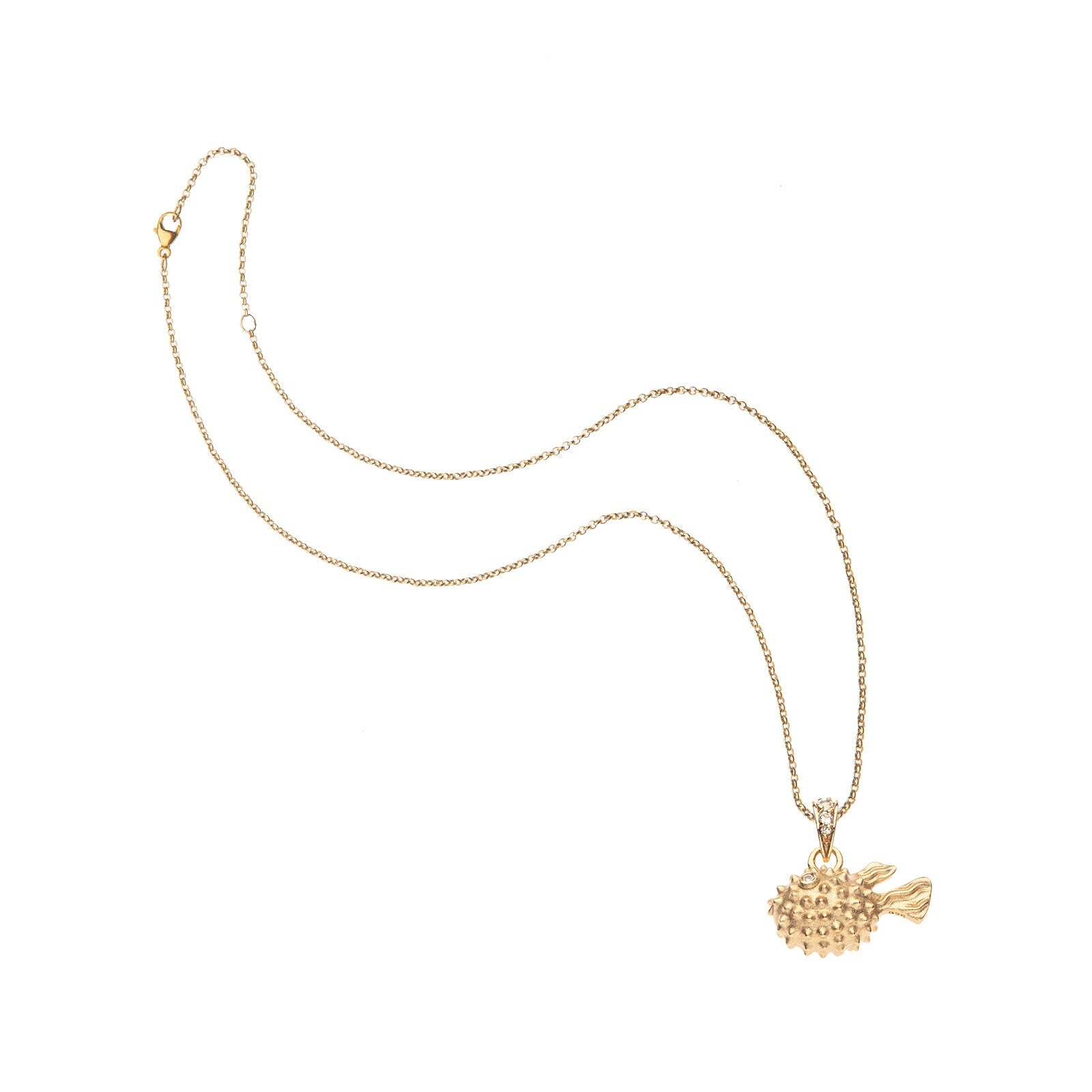 Strong Puffer Fish Pendant 16-18" Classic Rolo Necklaces Jane Win 