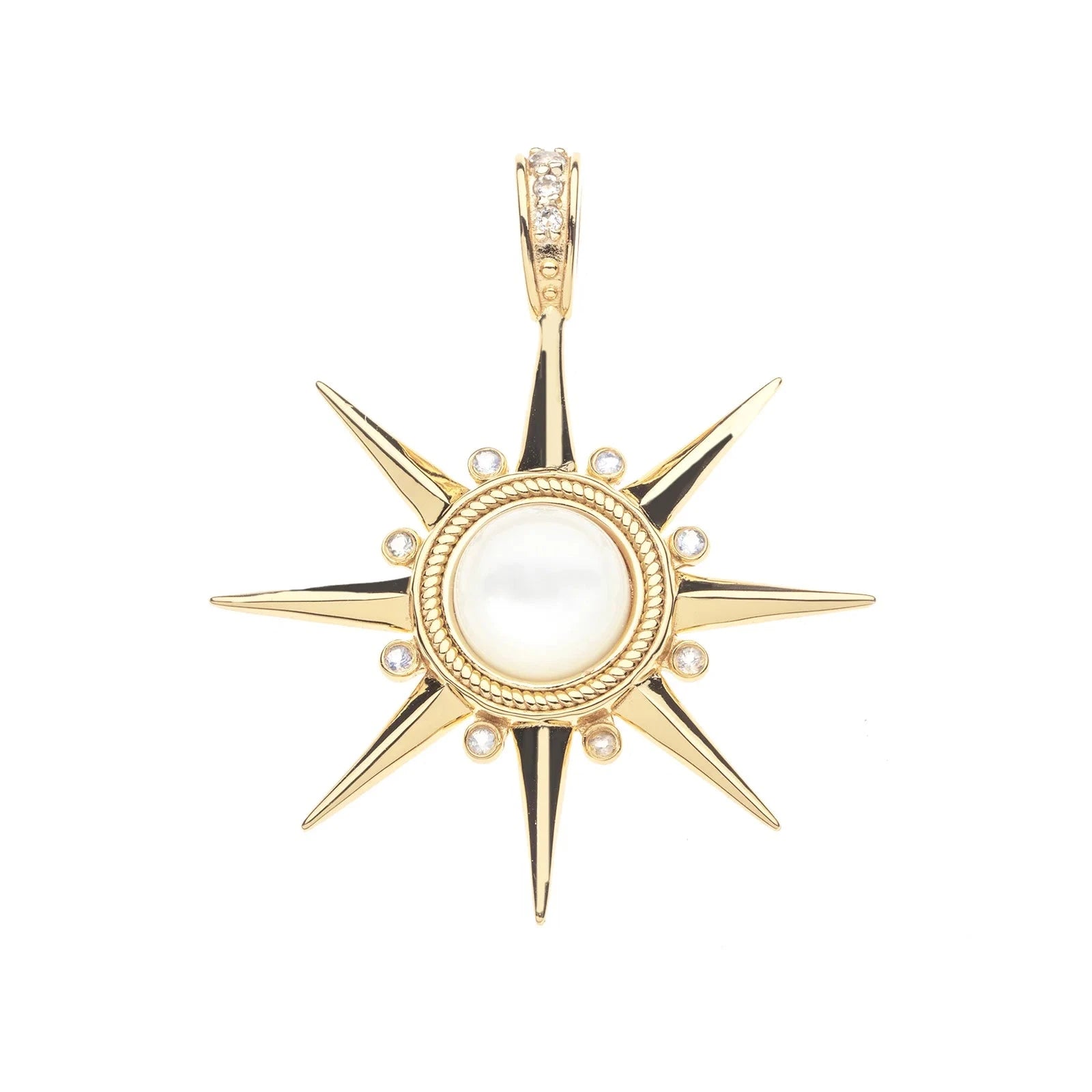 Strong Supernova Pendant Mother of Pearl 16-18" Classic Rolo Necklaces Jane Win 