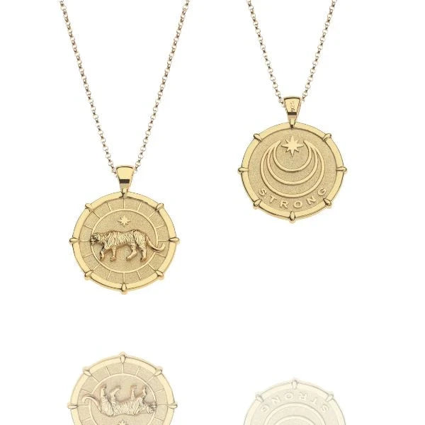 Strong Tiger Original Pendant Coin 18" Grande Rolo Necklaces Jane Win 