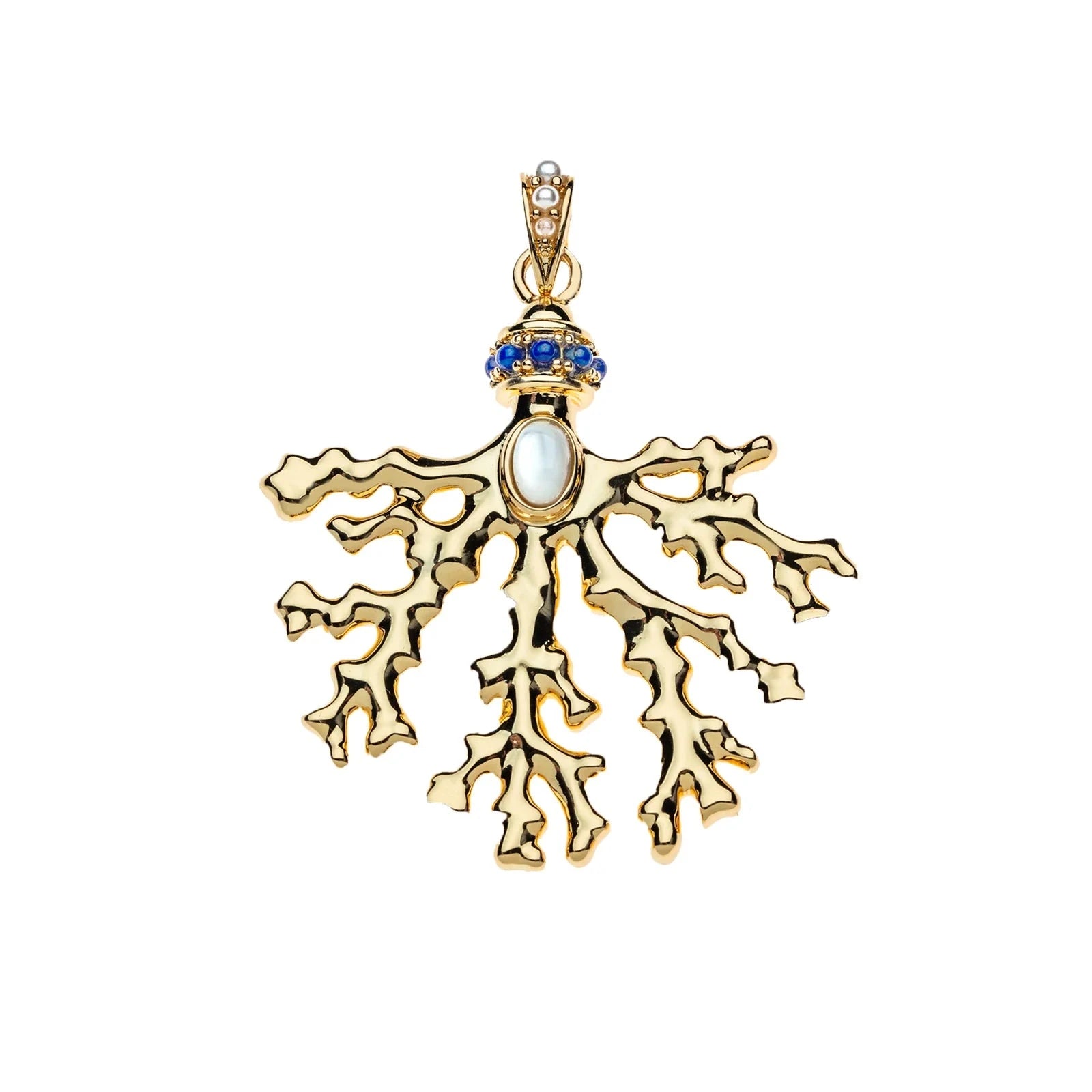 Strong Embellished Coral Pendant 16-18" Classic Rolo Necklaces Jane Win 