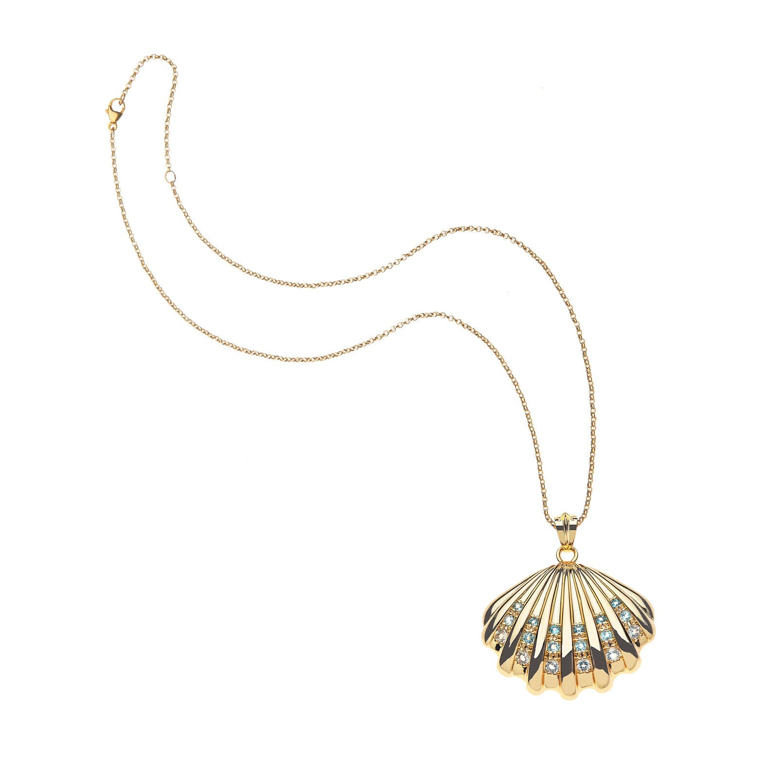 Strong In the Waves Shell Pendant 16-18" Classic Rolo Necklaces Jane Win 